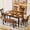 Brown and Black, variant on Furmax 6-Piece Solid Wood Dining Table Set with 4 Chairs & 1 Bench, 58" Durable Table for 4-6 People, Perfect for Family Kitchen/Dining Room/Restaurant with PU For Softness, Black and Brown