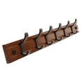 thumbnail image 3 of Wall Mount Coat Rack Multifunctional Coat Hanger Coat Hook for Entryway Bedroom Brown 6 Hooks, 3 of 8