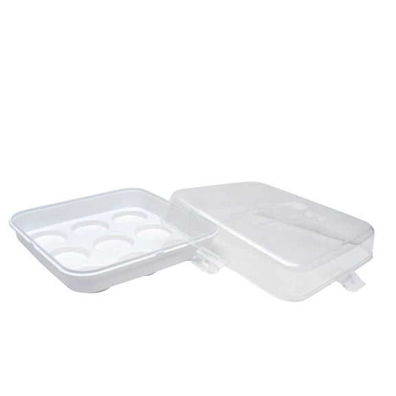 Sure Fresh Reusable Plastic Cupcake Containers with Lids, 10.5x10.5x3.5 in.