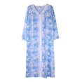 thumbnail image 3 of Newway Long Nightgowns for Women Soft Night Robes Long Sleeve V Neck Sleepwear Print Loungewear, 3 of 7