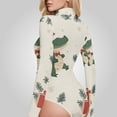 thumbnail image 4 of Christmas Alligators Gifts Women's Bodysuit Jumpsuit Mock Turtle Neck Long Sleeve TopsOne Piece Leotards Shirt Yoga Outfits, 4 of 8