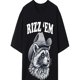thumbnail image 2 of Camiseta de algodón con el divertido meme de mapache "Rizz Em with The Tism", unisex, con estampado gráfico de hip hop, cuello redondo, informal, ligera, elástica, para todas las estaciones, con apliq, 2 of 6