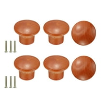 6 Pack Drawer Knobs, Round Dresser Pulls, Decorative Drawer Knobs with Screw, Reddish Brown