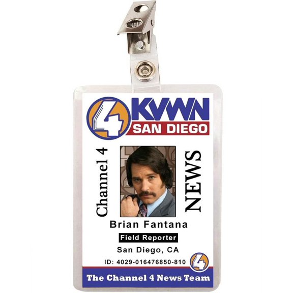 Anchorman Brian Fantana ID Badge Name Tag