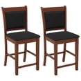 thumbnail image 1 of Gymax Upholstered Counter Stool Set of 2 w/ Solid Rubber Wood Frame Ergonomic Backrest, 1 of 8