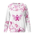 thumbnail image 4 of Sweatshirts for Women Breast Cancer Gift Crewneck Long Sleeve Shirts Pink-Ribbon-Day Graphic Tunic Tops Blouses for Leggings, Casual Tops Pullover Cute Lightweight Loose Pocket Shirt qILAKOG, 4 of 5