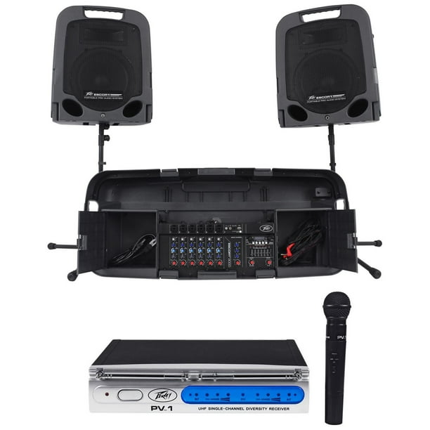 Peavey ESCORT 3000 300w Portable PA Powered Speaker System w/Mixer