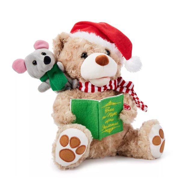 Storytelling Christmas Story Telling Santa Bear & Mouse Animated Plush