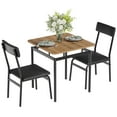 thumbnail image 6 of Dining Table Set for 2, 2 Upholstered Chairs, Metal Frame Dining Room Furniture, Perfect for Small Space, Black, 6 of 7
