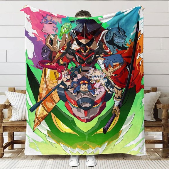 Gurren Lagann Throw Blanket Gifts for Fans Lover Girls Boys Women Present Hoodie Him Bed 60"x80"