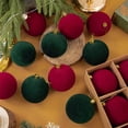 thumbnail image 4 of Dmlowu 12Pcs Velvet Flocked Christmas Ornaments, Plush Matte Shatterproof Christmas Ball Ornaments, Red Christmas Decorations for Xmas Tree Holiday Party, 4 of 7