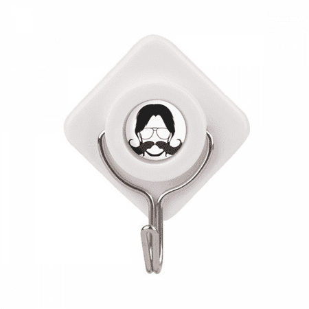 

Man Exaggerated Beard Art Deco Fashion Adhesive Wall Hooks Hanging Self Sticky