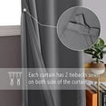thumbnail image 3 of DWCN Blackout curtains for Bedroom with Tiebacks - Room Darkening Privacy Grommet Top Window Curtains for Living Room, 60 x 63 inch Length, Light Grey, Set of 2 Panels, 3 of 7