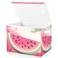 thumbnail image 2 of Watermelon Summer Dreamy Background Foldable Storage Bin with Lid and Handle Collapsible Storage Box 16.5 x 12.6 x 11.8 inches, 2 of 7