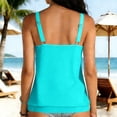 thumbnail image 4 of Xdegoge Womens Tankini Tops Only Scoop Neck Shirred Front Loose Flowy Modest Tummy Control Bathing Suit Swimwear Top Summer Vacation Beach Pool Party, 4 of 8