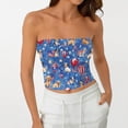 thumbnail image 6 of Stralyhd Patriotic Women's Strapless Tube Top 2026 Summer Cute Crop Tank Going Out Bandeau Backless Slim Fit Beach Stretchy T-Shirt for Vacation Blue L, 6 of 6