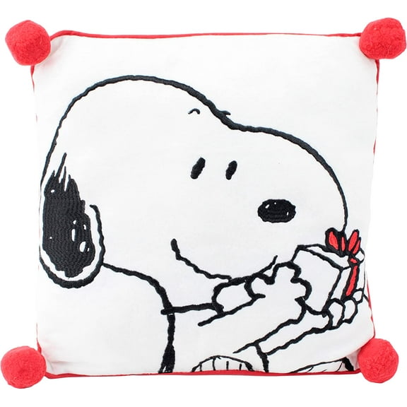 Dan Dee Peanuts 14" Officially Licensed & Collectible Decorative Pillow Snoopy, White