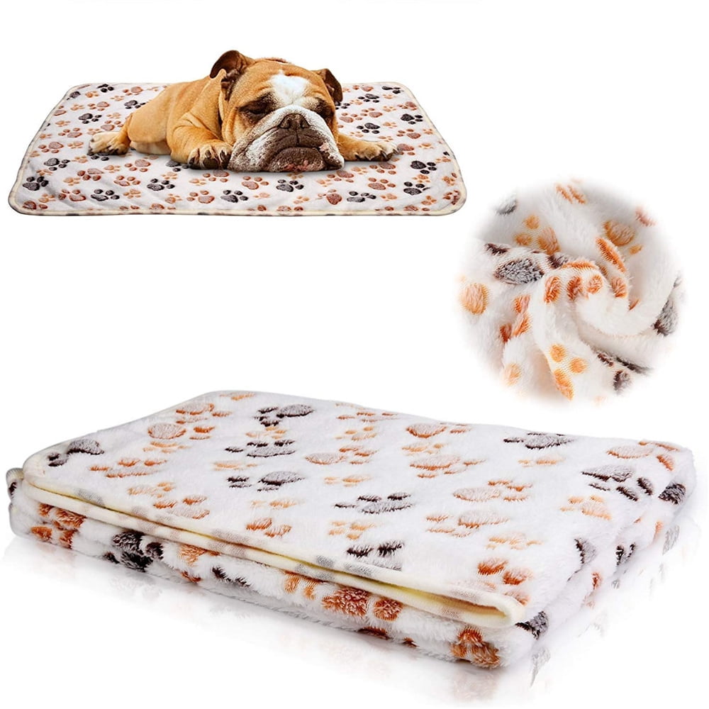 Paw Print Pet Soft Fleece Blanket Dogs Puppy Cat 73x70cm 