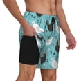 thumbnail image 2 of Kdxio Lovely Roosters Print Men'S Swim Trunks With Compression Liner 7 Inch Inseam Quick Dry Swim Shorts, 2 of 7