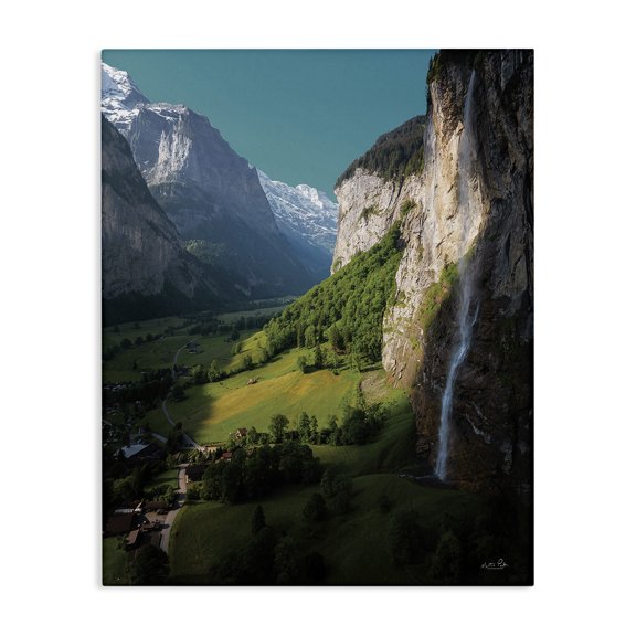 Stupell Industries Traditional Valley Cliffs Grassland Canvas Art, 24 x 30, by Martin Podt