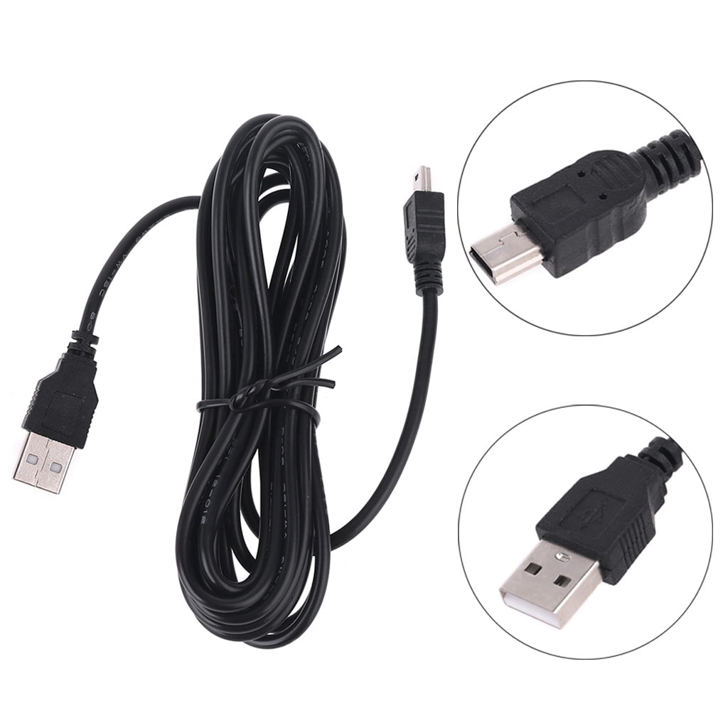 Dash Cam Charger 10ft Mini USB Straight Angle Cord DC Car Camera Vehicle Adapter 