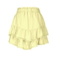thumbnail image 4 of Short Skirts Flowy Mini Skirt, Women's Cute High Waist Boho Ruffle Tiered Casual Beach Mini Short Skirt Plus Size Maxi Skirt Yellow XL, 4 of 5