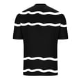 thumbnail image 4 of T Shirts for Men with Button Short Sleeve Crewneck Tees Tops Mens Casual Stripe Printed Pullover Slim Breathable Loungewear Workout Tshirts Shirt, 4 of 5