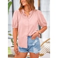 thumbnail image 3 of Camisa PRETTYGARDEN de verano con botones, algodón rosa, talla L, 3 of 8