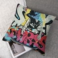 thumbnail image 7 of Pattern pillow cushion cover, hip-hop street culture Harlem New York City wall graffiti art spray art image, decorative square feature pillow cover 1 Set of 2, Various Sizes, 7 of 7