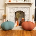 thumbnail image 4 of Jaxx Pumpkin Pouf - Luxurious Ottoman for Fall & Halloween Décor - Boucle Green, 4 of 10