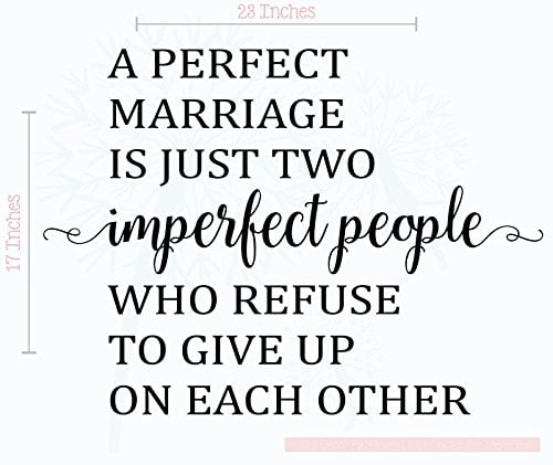 Large Wall Art Sticker Quote A Perfect Marriage Imperfect People Transfer Decal