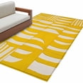 thumbnail image 2 of 3'x5' Area Rugs, Yellow Geometric Indoor Outdoor Area Rug for Living Room Bedroom, Modern Abstract Minimalist Stripe Washable Bathroom Rugs Kitchen Floor Carpet Mats Home Decor Aesthetic, 2 of 8