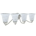 thumbnail image 3 of Aspen Creative 62136, Four-Light Metal Bathroom Vanity Wall Light Fixture, 23 1/2" Wide, Transitional Design in Brushed Nickel with Faux Alabaster Glass Shade, 3 of 6