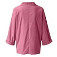 thumbnail image 6 of Perfectbot Womens Long Sleeves Tops Surplice Wrap V Neck Linen Blouse Loose Fit Going Out Shirt, 6 of 6