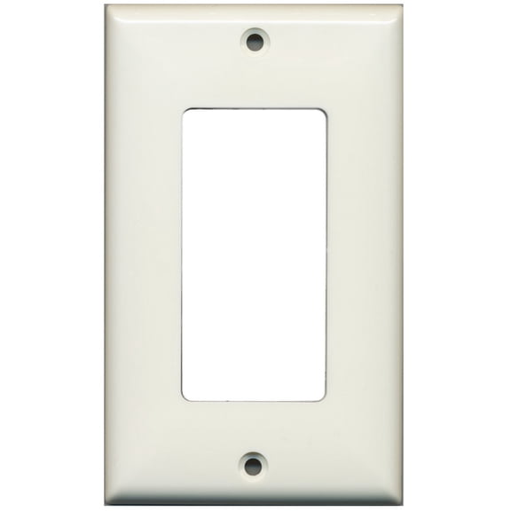 RiteAV Blank Wall Plate for Keystone Jacks - Light Almond 1 Gang Decorative