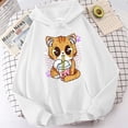 thumbnail image 5 of Sudadera con capucha con estampado de gato bebiendo leche, ropa de calle divertida, camisetas de té, jerséis Boba de dibujos animados Kawaii de Harajuku, sudaderas para mujeres y niñas, 5 of 5