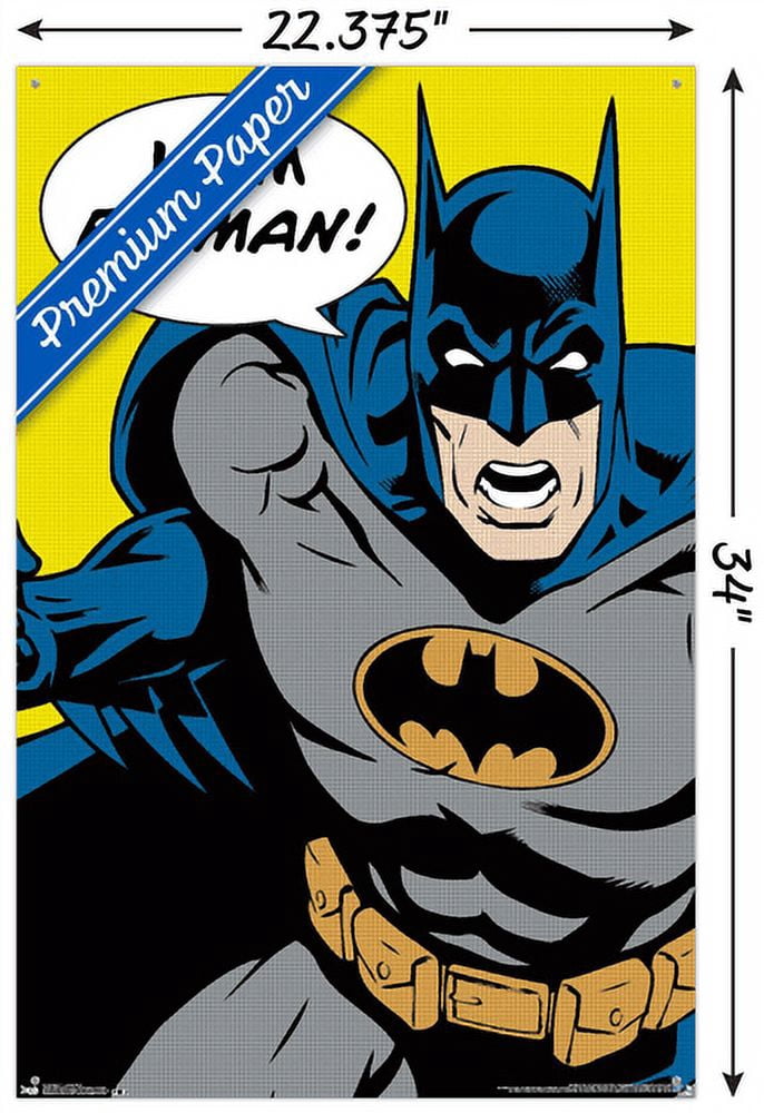 DC Comics - Batman - I Am Batman Wall Poster with Push Pins, 22.375" x 34"