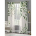 thumbnail image 4 of Vintage Sheer Curtains 84 Inch Long 2 Panels, Watercolor Eucalyptus Leaf Country Linen Background Light Filtering Rod Pocket Semi Sheer Curtains, Sheer Voile Drapes for Living Room Bedroom, 52"x84", 4 of 5