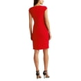 thumbnail image 6 of LAUREN RALPH LAUREN Womens Red Ruched Sleeveless V Neck Above The Knee Wear To Work Sheath Dress 18, 6 of 7