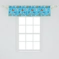thumbnail image 2 of Ambesonne Shark Window Valance, Underwater Funny World, 54" X 12", Blue White Orange, 2 of 3