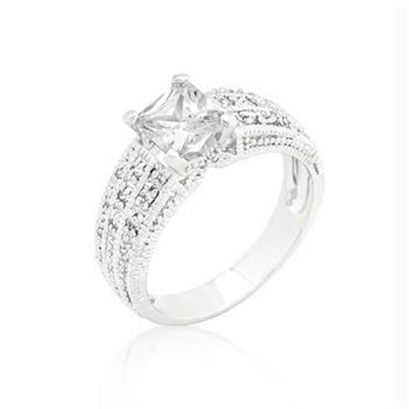 CZ Princess Cut Ring, Size : 06