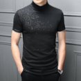 thumbnail image 1 of Camiseta informal de moda para hombre, suéter de manga corta con cuello de tortuga, camiseta interior ajustada, 1 of 3