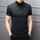 thumbnail image 1 of Camiseta informal de moda para hombre, suéter de manga corta con cuello de tortuga, camiseta interior ajustada, 1 of 3