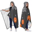 thumbnail image 2 of Wearable Blanket,Halloween Spider Web Hanging Pumpkins Hooded Wearable Flannel Blanket for Adults & Teens,Winter Poncho Shawl Wrap Cape Cozy Anti-Pill,60"x80", 2 of 5