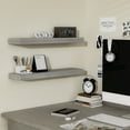 thumbnail image 6 of Jouetondream 24X6 Walnut Gray Floating Shelves for Wall, Wood Hanging Shelves up to 20lbs for Bedroom, Bathroom, Kitchen(Set of 2), 6 of 8