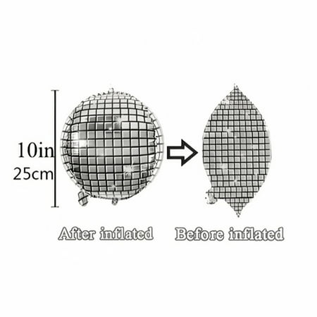 1/3pcs Glamorous Silver Disco Ball Balloons Set - Shiny Metallic Mirror Finish for Retro 70s 80s Dance Parties - Versatile Decor