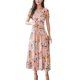 thumbnail image 1 of Gibobby Vestido Mujer Casual de Playa Verano Vestido de verano de media con estampado de moda corta para mujer de manga Vestido de playa para mujer(Rosa,G), 1 of 4