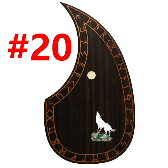 Acoustic Guitar Pickguard Solid Wood Pick Guard Anti-scrape Plate Inlaid Abalone Flower Self-adhesive for Martin D-64 Acoustic Guitar