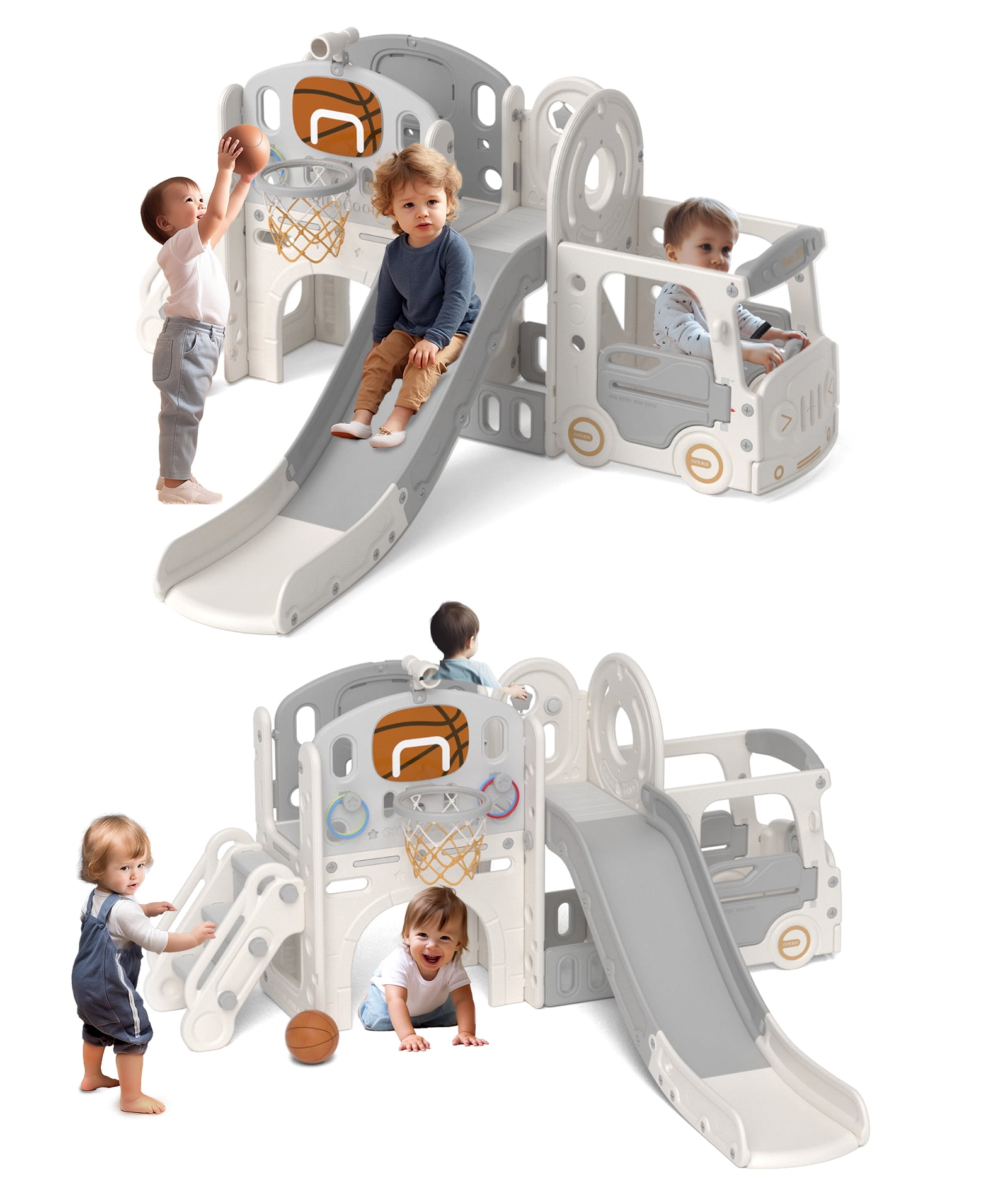 XJD 10-in-1 Toddler Playground Set, Slide, Ring Toss