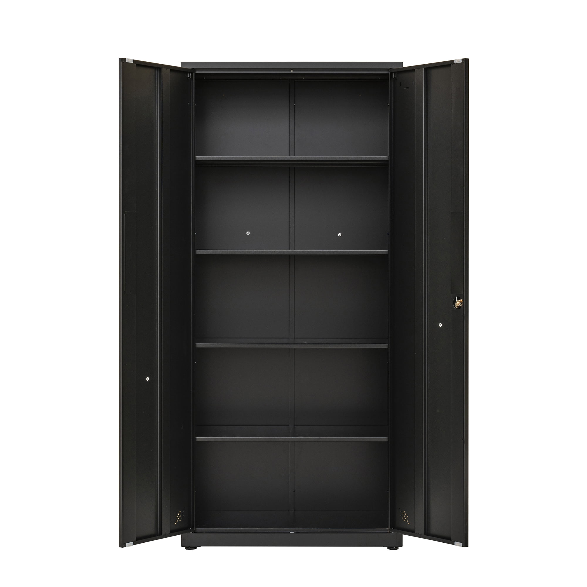 High Storage Cabinet with 2 Doors and 4 Partitions to Separate 5 Storage Spaces, Home/ Office
